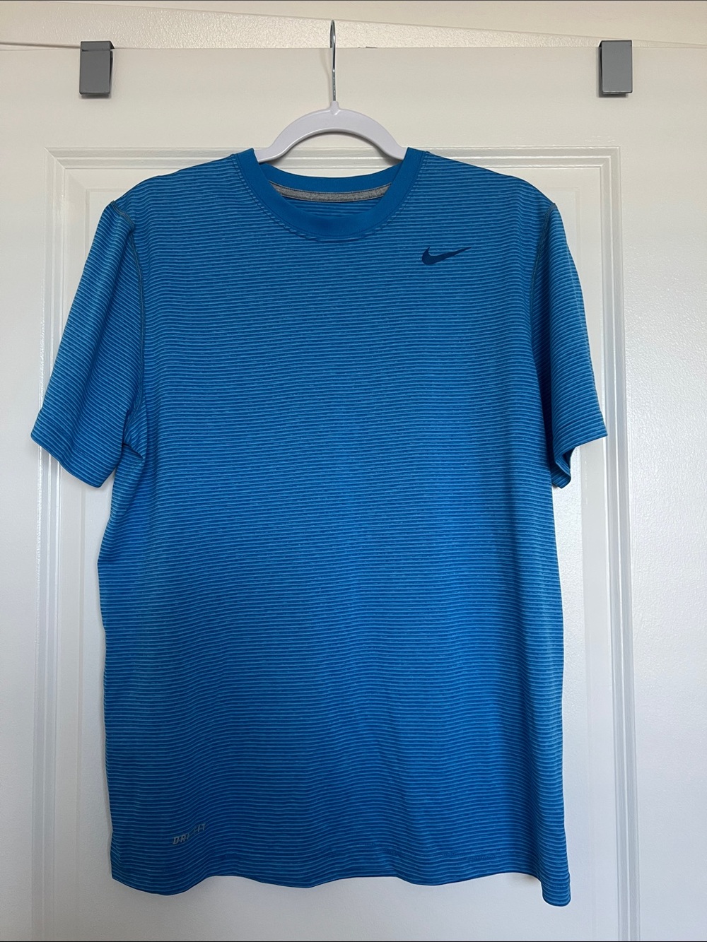 Nike Men’s Blue Striped Dri-FIT Crew Tee